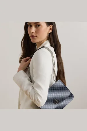 Ralph Lauren Striped Canvas Medium Sophee Bag