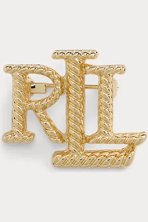 Ralph Lauren Plated Textured Logo Pin