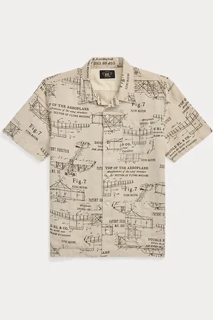 Ralph Lauren Aeroplane-Print Linen Camp Shirt