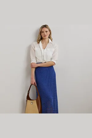 Ralph Lauren Pointelle-Knit Linen-Blend Jumper Skirt