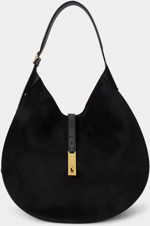 Ralph Lauren Polo ID Suede Large Shoulder Bag