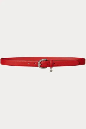 Ralph Lauren Charm Crosshatch Leather Belt