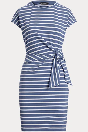 Ralph Lauren Striped Tie-Front Jersey Dress