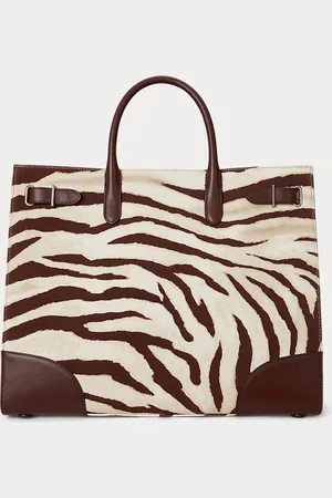 Ralph Lauren Zebra-Print Canvas Large Devyn Tote Bag