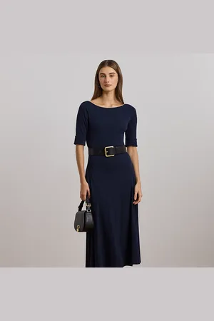 Ralph Lauren Rib-Knit Stretch Cotton Midi Dress
