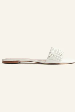 Reformation Marcella Ruched Flat Slide