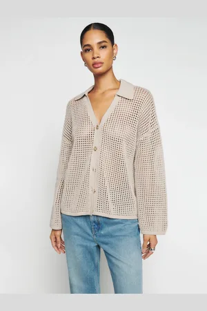 Reformation Milo Cotton Open Knit Cardigan