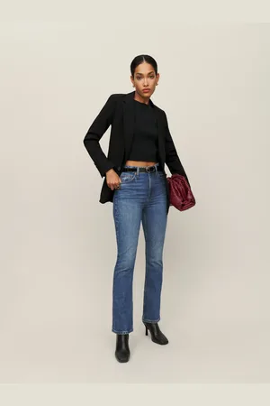 Reformation Peyton High Rise Bootcut Cropped Jeans