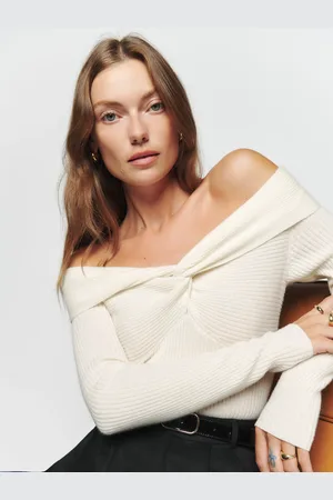 Reformation Natalia Cashmere Twist Front Sweater