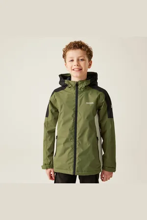 Regatta Kids Lightweight Hurdle V Waterproof Jacket Nephrite Black Abbey Stone, Size: 14 Years