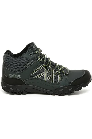 Regatta Kids Lightweight Edgepoint Waterproof Mid Walking Boots Briar Electric Lime, Size: UK Junior 1