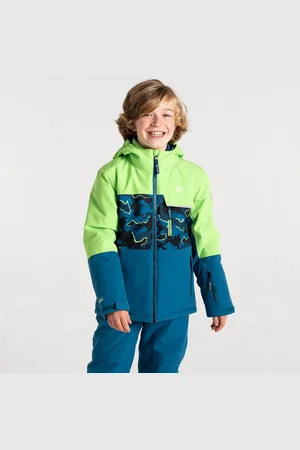 Dare 2B Kids Water-repellent Traverse II Ski Jacket Blue Camo Print, Size: 5-6 Years