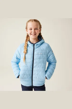 Regatta Kids Water-repellent Hooded Marizion Baffled Jacket Clear Sky Coronet , Size: 5-6 Years