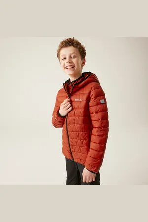 Regatta Kids Water-repellent Hooded Marizion Baffled Jacket Ochre Fox, Size: 14 Years