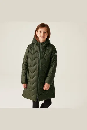 Regatta Kids Water-repellent Cambrie Quilted Jackets Dark Khaki Black, Size: 11-12 Years