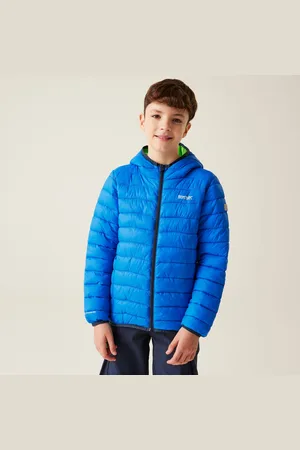 Regatta Kids Water-repellent Hooded Marizion Baffled Jacket Olympian Green Flash, Size: 3-4 Years