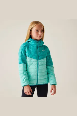 Regatta Kids Water-repellent Hillpack III Hooded Jacket Aruba Turquoise Exotic Plume, Size: 15-16 Years
