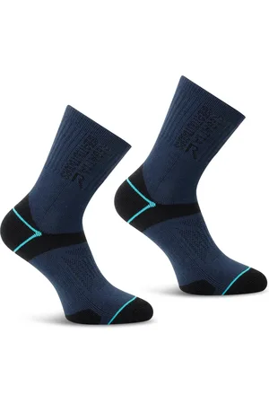 Regatta Womens 2 Pack Blister Protection II Sock Navy Aruba , Size: UK 6-8