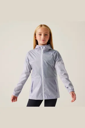 Regatta Kids Lightweight Pack It Waterproof Packaway Jacket Lilac Thistle Lilac Hint, Size: 15-16 Years