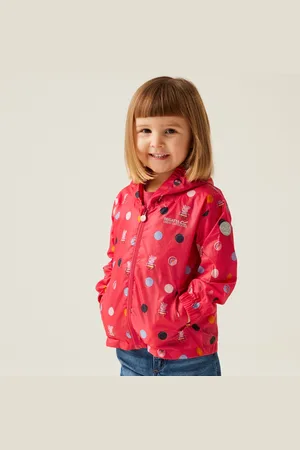 Regatta Kids Lightweight Peppa Pig Waterproof Pack-it Jacket Bright Blush Polka, Size: 2-3 Years