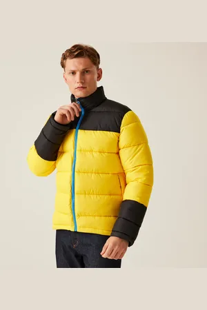 Regatta Mens Black and Yellow Colourblock Professional Vintage Puffer Jacket, Size: M