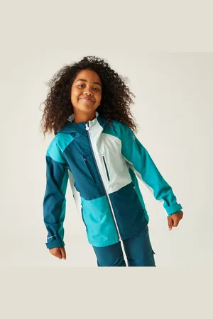 Regatta Kids Breathable Highton V Waterproof Jacket Moroccan Tahoe Bleached Aqua, Size: 5-6 Years