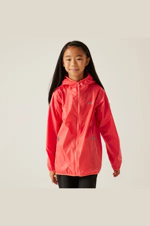 Regatta Kids Lightweight Lever II Waterproof Packaway Jacket Peach Bloom, Size: 7-8 Years