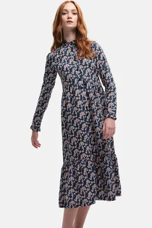 Regatta X Orla Kiely Long Sleeve High Neck Midi Dress Water Floral, Size: 10