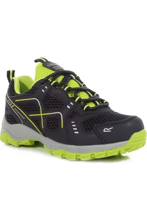 Regatta Kids Breathable Vendeavour Junior Walking Shoes Navy Lime Punch, Size: UK Junior 2.5