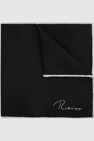 Reiss Plain Silk Pocket Square, 32x32cm
