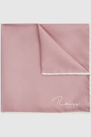 Reiss Plain Silk Pocket Square, 32x32cm