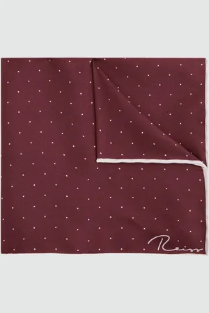 Reiss Polka Dot Silk Pocket Square, 32x32cm