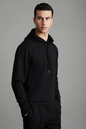 Reiss Interlock Jersey Drawstring Hoodie, XS