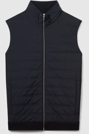Reiss Hybrid Quilt and Knit Zip-through Gilet, Xxl