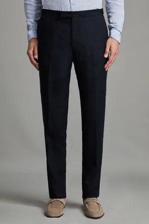Reiss Slim Fit Linen Trousers, 28