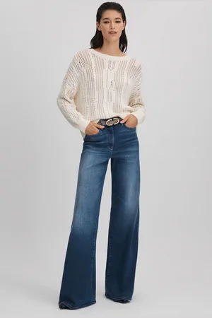 Reiss Ameria Mid Petite Palazzo Jeans, 27