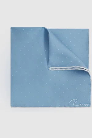 Reiss Polka Dot Silk Pocket Square, 32x32cm