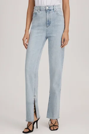 Paige Straight Leg Split Hem Jeans, , 24