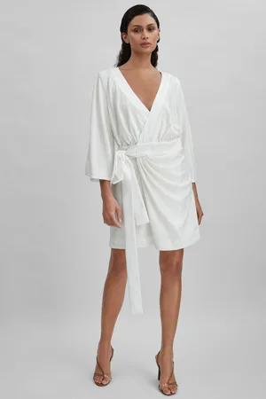 Halston Heritage Sequin Side Tie Mini Dress, , 6