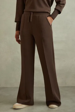 Reiss Bernie Chocolate Wide Leg Joggers, S