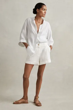 Reiss Linen Garment Dyed Shorts, 18- Resort & Holiday Wear