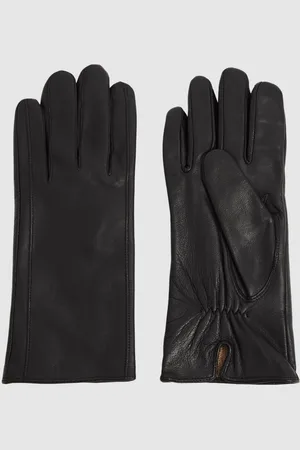 Reiss Giselle Gloves Leather Ruched, Size: M & L