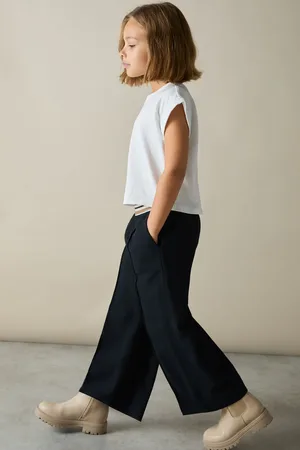 Reiss 4-9 yrs Stripe-waistband Wide-leg Trousers, 45Y