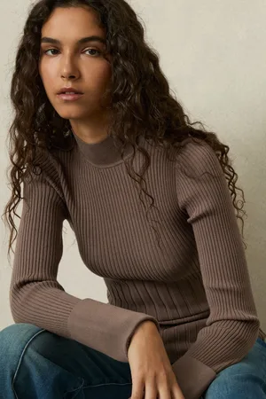 Reiss Rib-knit High-neck Top, XS