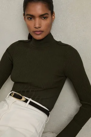 Reiss Rib-knit High-neck Top, XS