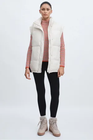 The Upside The Off White Contrast-panel Puffer Gilet, XS