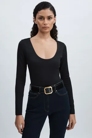 GOOD AMERICAN Scuba Ls Body Bodysuit Plain, Size: XS