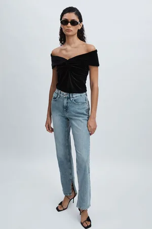 GOOD AMERICAN Velvet Top Top Plain, Size: S