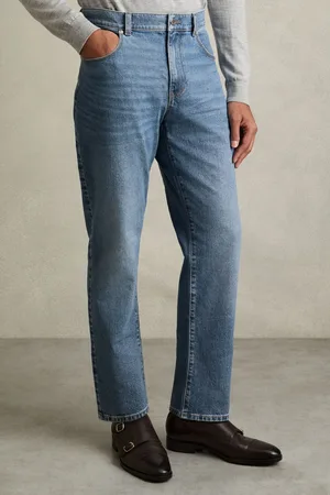 Reiss Bishopsgate Mid Wash Straight-leg Jeans, 30