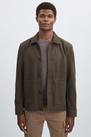 Paige Wallen Jacket Suede Plain, Brown & khaki Size: S